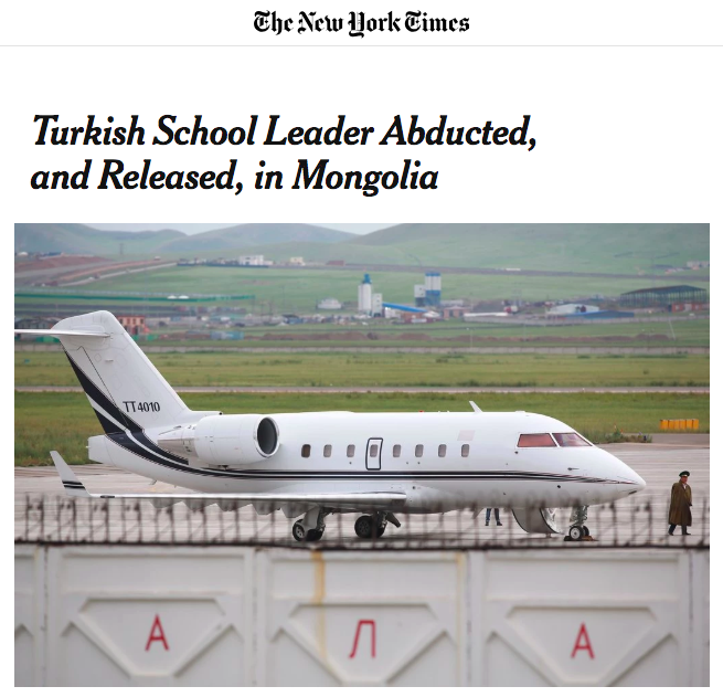 Газета New York Times написала о попытке турецких спецслужб похитить педагога в Монголии   