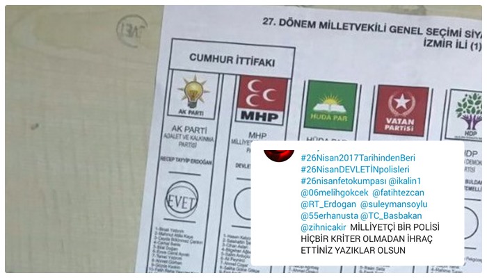 Голосовавшего за Эрдогана полицейского уволили   