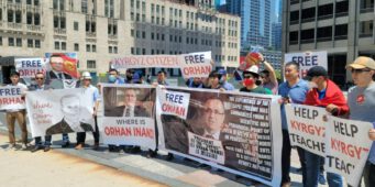 Кыргызстанцы в США вышли на митинг в поддержку похищенного Орхана Инанды
